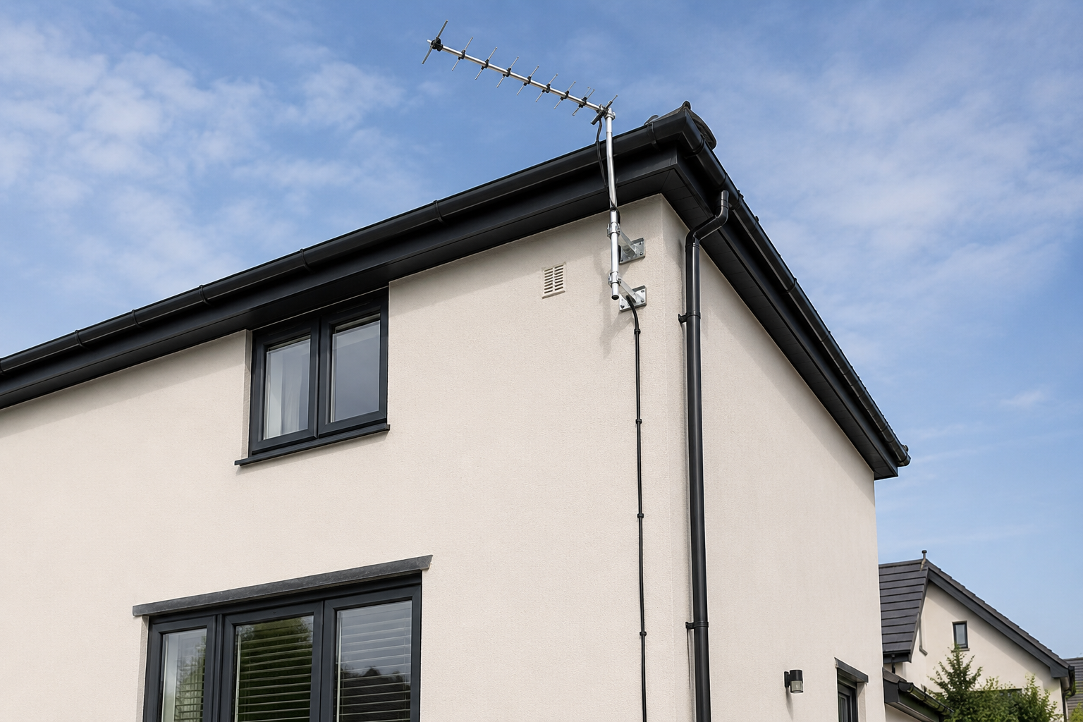 Kenilworth property with TV aerial and home media cabling